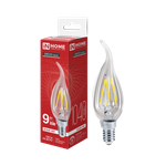 Лампа светодиодная LED-СВЕЧА НА ВЕТРУ-deco 9Вт свеча на ветру прозрачная 4000К нейтр. бел. E14 1040лм 230В IN HOME 4690612026244