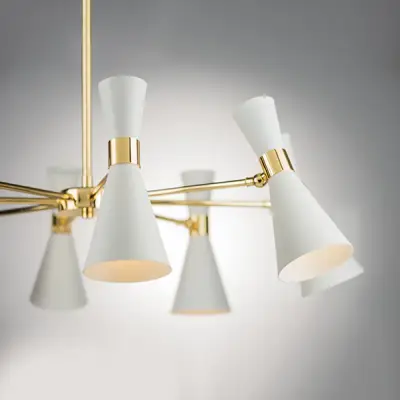 816086 Люстра DUMO 8х40W E14 БЕЛЫЙ МАТОВЫЙ/ЗОЛОТО