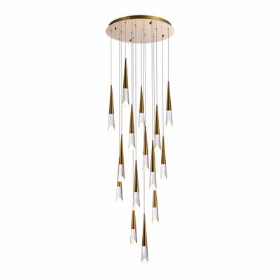 SL6111.203.15 Люстра подвесная ST-Luce Золотистый/Прозрачный LED 15*3W 3000K