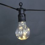 A-968 WW гирлянда светодиодная 5м, 10LED "Роса", насадки "Шарик", чёрный провод