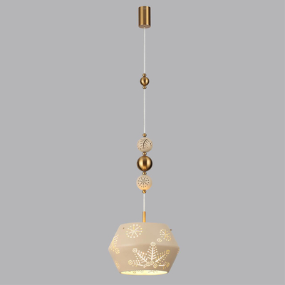 5444/1A PENDANT ODL_EX26 031 бежевый/античная бронза/металл/керамика Подвес E27 1*40W KARELIA