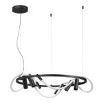 4391/55L HIGHTECH ODL24 261 черный/металл/канат Подвесной св-к с раздельн. вкл IP20 LED 50W 2020Лм 4000K CORDA