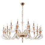 Люстра Crystal Lux CATARINA SP12+6 V2 GOLD/TRANSPARENT-COGNAC 1361/318