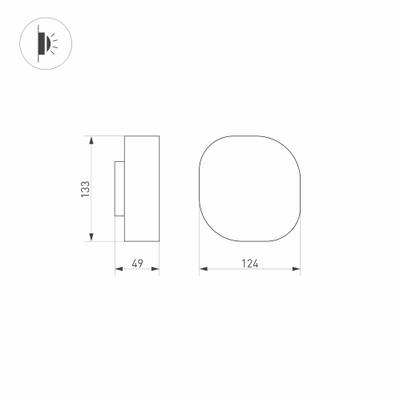 Светильник LGD-SWAMP-WALL-7W Warm3000 (GR, 93 deg, 230V) (Arlight, IP65 Металл, 3 года)