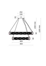 Люстра подвесная Festo Gold FL1051-20P, LED