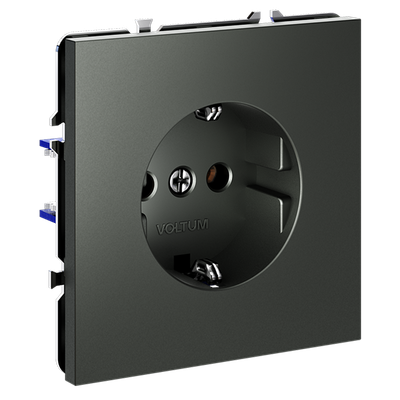 VLS040106 Розетка встраиваемая VOLTUM S70 с заземлением 16А, (титан) (ТМ Maytoni)