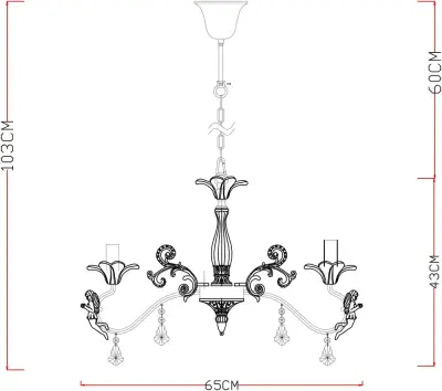 Подвесная люстра Arte Lamp ANGELINA A5349LM-5WH, 5хE14