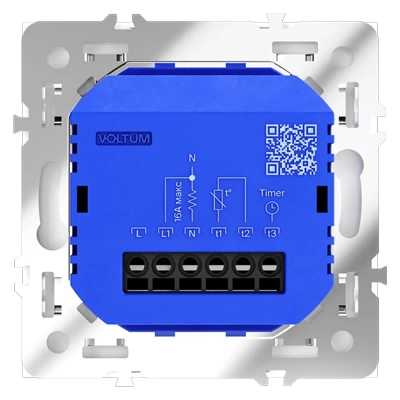 VLS070102 Терморегулятор электронный VOLTUM S70 с индикацией и датчиком, для теплого пола, (белый матовый). (ТМ Maytoni)