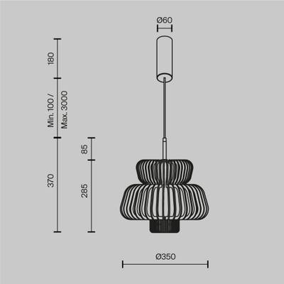 Подвесной светильник Namiki 2700-4000К 14Вт MOD465PL-L12BK1. TM Maytoni