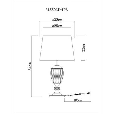 Декоративная настольная лампа Arte Lamp RADISON A1550LT-1PB, 1хE27