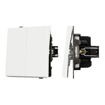 Механизм выключателя двухклавишный непроходной SWT-TENDO-MK02-SFPL-WH (230V, 10A) (Arlight, -)