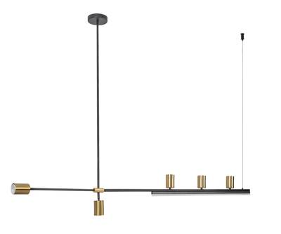 07618-180,36 Люстра Рия латунь L180 h116/86/46 GU10 5*5W+Led 18W (3000K) (лампы в комплекте)