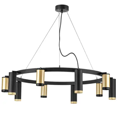LR02040587570 Люстра RULLO 10х50W GU10 ЧЕРНЫЙ/ЗОЛОТО (571020+214440-5+214487-5+203437-5+203440-5)