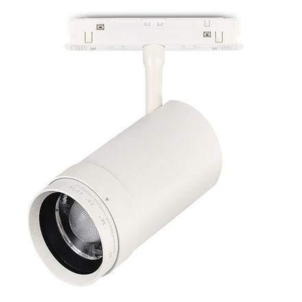 ST357.536.20 Магнитный трековый светильник ZOOM Белый LED 1*20W 3000K Lm Ra90 10-55° IP20 D60xH170 48VV