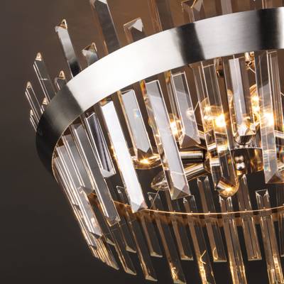 Умный потолочный светильник с хрусталем 10111/8 сатин-никель/прозрачный хрусталь Strotskis