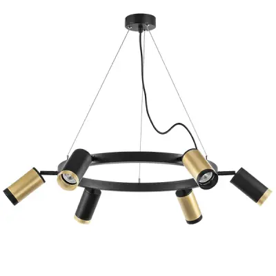 LR01640337370 Люстра RULLO 6х50W GU10 ЧЕРНЫЙ/ЗОЛОТО (571016+214440-3+214437-3+203437-3+203440-3)