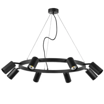 LR018378 Люстра RULLO 8х50W GU10 ЧЕРНЫЙ (571018+214437-8)