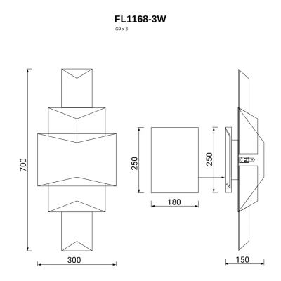Бра De Autor FL1168-3W, G9х3