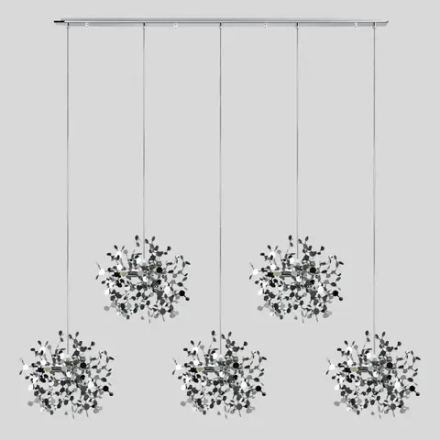 L5PL721134 Подвес пятерной линейный EXTRA 5x3x5W(led) G9  (721134 - 5 + 572164 -1) ХРОМ Lightstar