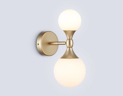 Светильник настенный LH51053/2 GD/FR золото/белый матовый G9*2 max 28W 120*195*300