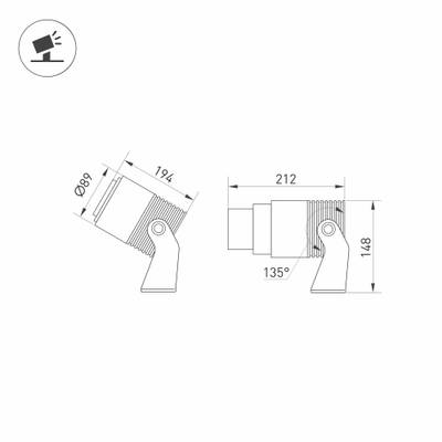 Светильник ALT-RAY-ZOOM-R89-25W Day4000 (DG, 10-40 deg, 230V) (Arlight, IP67 Металл, 3 года)