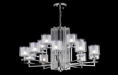 Люстра Crystal Lux NICOLAS SP-PL10+5 NICKEL/WHITE 3400/315