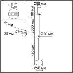 7151/10L HIGHTECH ODL26 347 светильник хром/ прозрачное стекло/металл IP20 LED 10W 3000K 220V LASLO