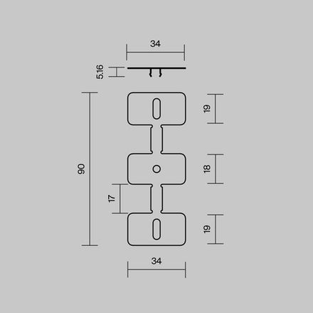 Комплект креплений (для профиля 35×66) 4 шт., ALM-3566-MT 642080. TM Maytoni
