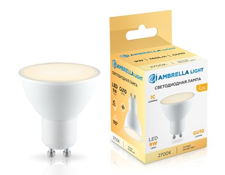 Лампа светодиодная 180903 LED MR16 9W IC GU10 2700K 175-265V