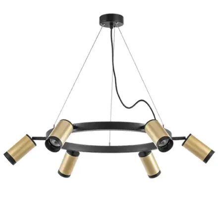 LR01640637 Люстра RULLO 6х50W GU10 ЧЕРНЫЙ/ЗОЛОТО (571016+214440-6+203437-6)