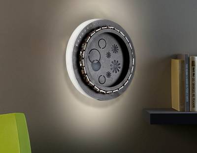 Настенный светодиодный светильник с хрусталем FA273 CF/TI кофе/янтарь LED 3000K+6400K 24W 200*180*50