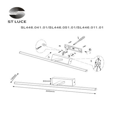 SL446.011.01 Подсветка для картин ST-Luce Хром/Белый LED 1*8W 4000K