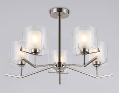 Светильник подвесной LH57001/5 SN/FR никель/белый матовый E14/5 max 40W D690*390