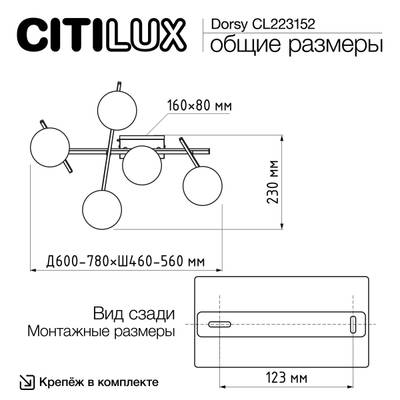Citilux DORSY CL223152 LED Люстра поворотная Чёрная