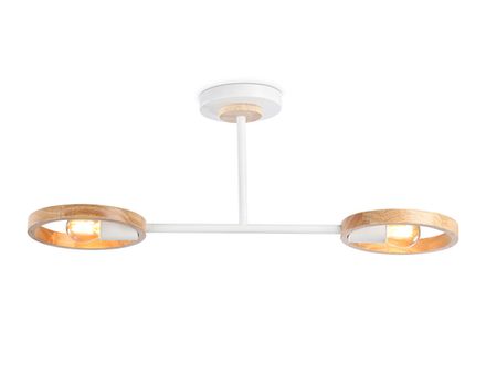Подвесной светильник со сменной лампой TR8243/2 WH/LWD белый/светлое дерево E27/2 max 40W 590*165*220