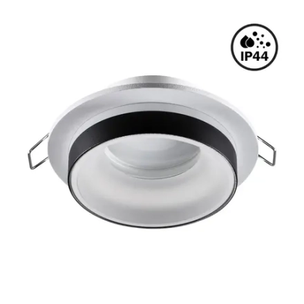 370784 SPOT NT21 595 белый/черный Светильник встраиваемый влагозащищенный IP44 GU10 9W 220V WATER