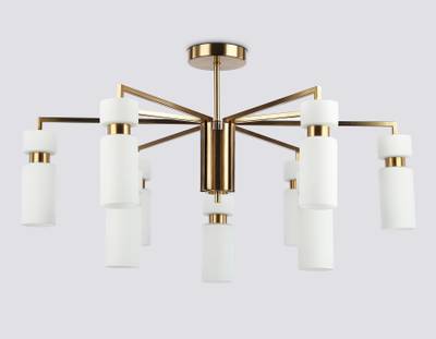 Светильник на штанге LH56128/9 BS/FR латунь/белый матовый E14*9 max 40W D765*440