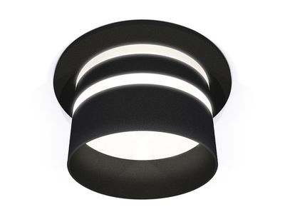 Комплект встраиваемого светильника с акрилом XC6513062 SBK/FR черный песок/белый матовый MR16 GU5.3 (C6513, N6236)