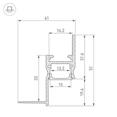 Профиль ARH-СEIL-S14-SHADOW-2000 WHITE (Arlight, Алюминий)