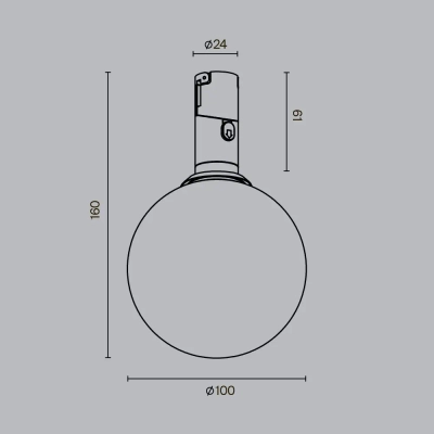 Трековый светильник Луна / Luna 3000К 5Вт 220°, TR208-1-5W3K-B. TM Maytoni