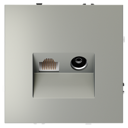 VLS060705 Розетка телевизионная встраиваемая VOLTUM S70 TV+RJ45 кат. 6, (сталь). (ТМ Maytoni)