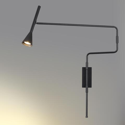 7031/1W HIGHTECH ODL25 271 Настенный светильник черн/металл/металл с выкл. IP20 LED GU10 9W 220V IZZY