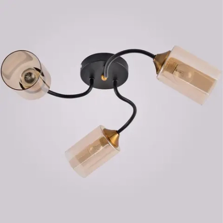 01608-0.3-03 BK+BRASS светильник потолочный Reluce, E27х3