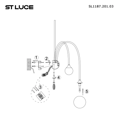 SL1187.201.03 Бра ST-Luce Золотистый/Белый G9 3*5W 4000K