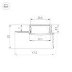 Профиль FANTOM-W20-H10-EDGE-2000 ANOD (Arlight, Алюминий)