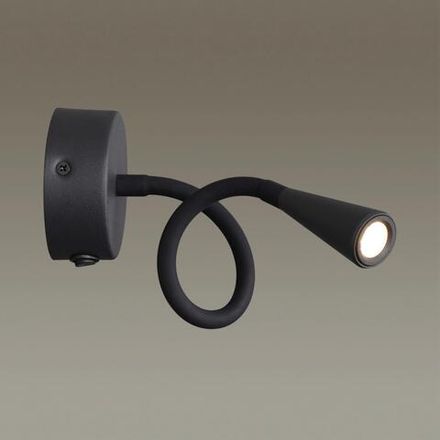4254/3WL HIGHTECH ODL21 407 черн/металл Настен.светильник выкл на базе IP20 LED 3W 263Лм 3000K ODDS