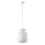 5042/1C PENDANT ODL24 373 белый/белый/металл/стекло/эко.кожа Подвес E27 1*60W JUGI