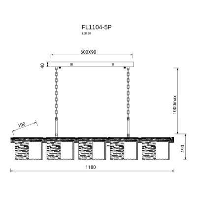 Люстра подвесная De Palais FL1104-5P, LED