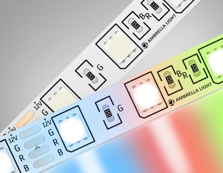 Светодиодная лента RGB GS2202 5050 60Led/ 14.4 m/ 12V IP20 RGB/ 5000*10*1.87mm/ кратность резки 50mm (4 конт.)