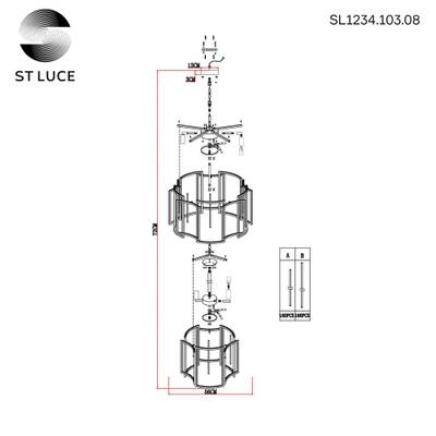 SL1234.103.08 Люстра подвесная ST-Luce Никель/Прозрачный, Никель E14 8*60W